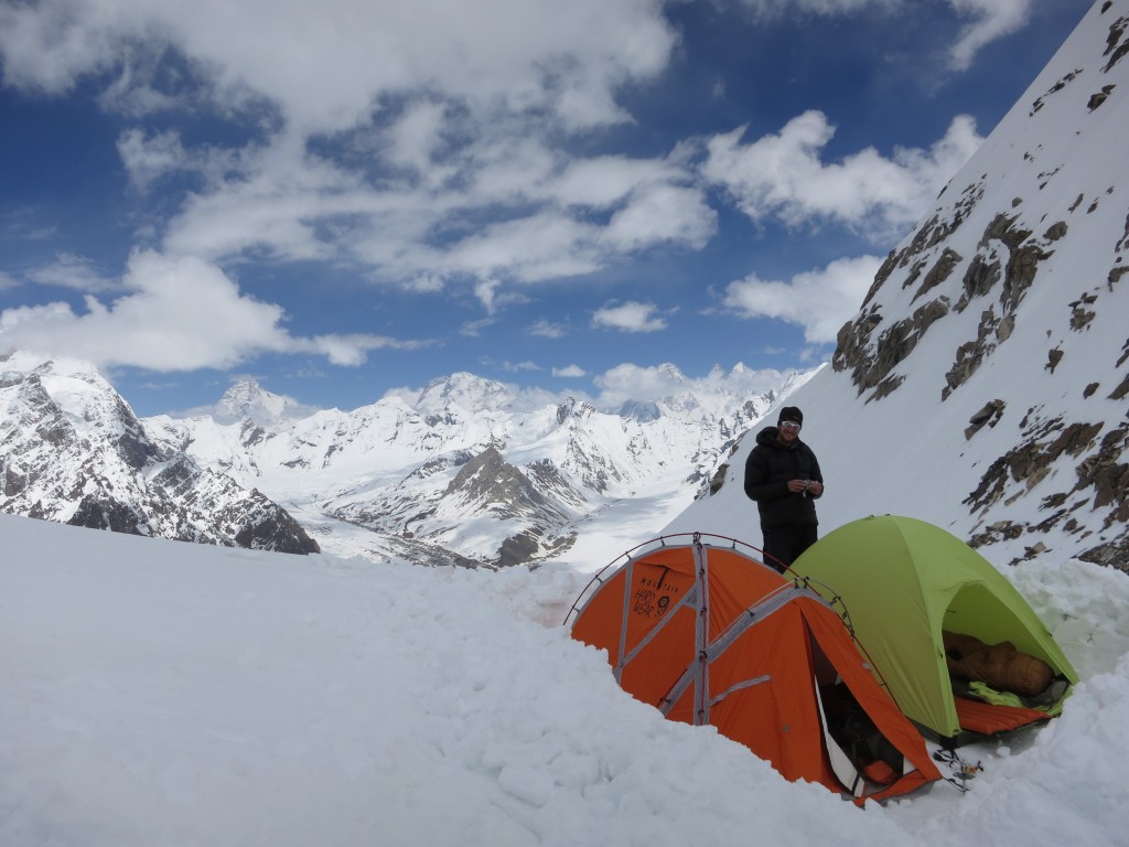 Tents on the Col of Laila Peak